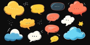 多彩可爱对话气泡集合