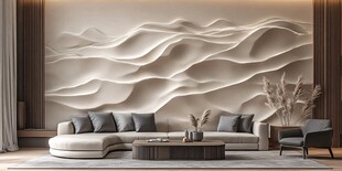 立体山峦风客厅墙面装饰