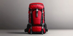 红色大容量户外登山背包