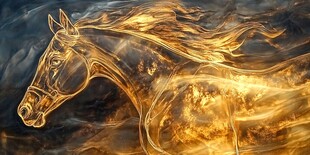 金色火焰骏马 动感飘逸