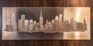 金属质感纽约城市天际线