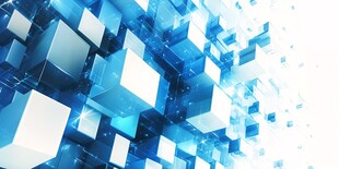 科技感蓝色立体方块背景