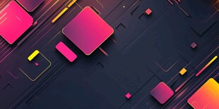 炫彩几何方块科技风背景