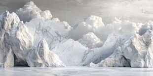 冰雪山峦壮丽景观