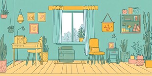 温馨绿植环绕的室内空间