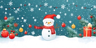欢乐雪人迎圣诞节日氛围