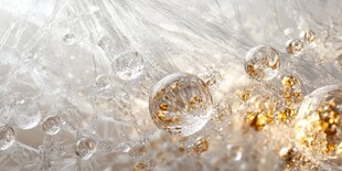 梦幻冰晶中的金色微粒