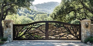 铁艺雕花大门 自然美景相伴