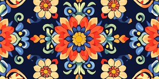 多彩花卉图案无缝背景