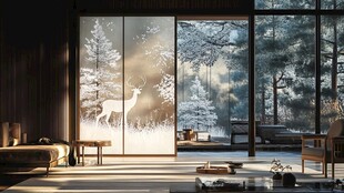雪林鹿影的温馨室内空间