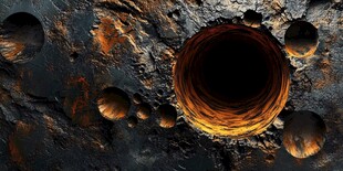 深邃星球表面的神秘巨洞