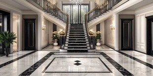 豪华大气的欧式别墅大堂
