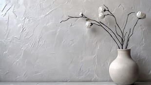 简约白花瓶中的素雅白花