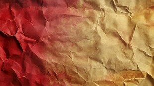 褶皱渐变的红黄旧纸张纹理