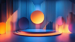 炫彩立体舞台灯光展示场景