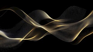 金色流动线条抽象背景图