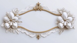白色蕾丝花朵金边装饰框