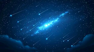 梦幻星空流星夜景图