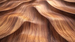 丝滑波浪棕发特写