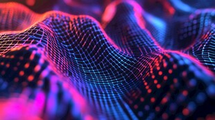 梦幻绚丽的3D数据波浪景观