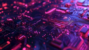 未来感电路板科技炫彩画面