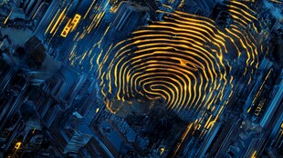 科技感指纹光影艺术画面