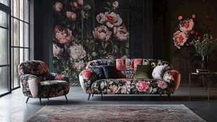 花卉主题客厅沙发装饰
