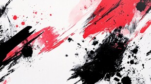 墨韵红彩抽象艺术背景图