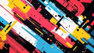 多彩几何抽象艺术背景图