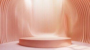 粉色弧形展台梦幻空间