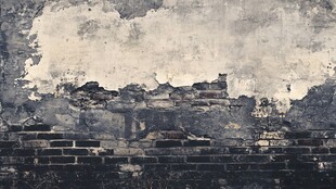 斑驳旧砖墙 岁月的痕迹