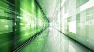 绿色科技感未来走廊图景