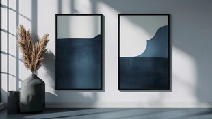 简约挂画装饰的室内一角