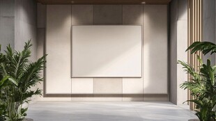 简约室内空白画框绿植场景