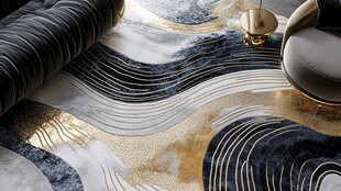 现代轻奢风几何图案地毯