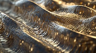 金色波浪纹理金属质感图案