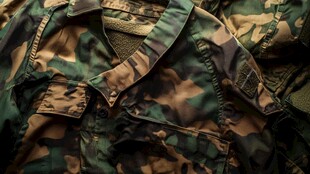 迷彩军装细节特写