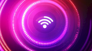 炫彩环绕的WiFi信号图案