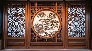 中式雕花木门 古典韵味浓