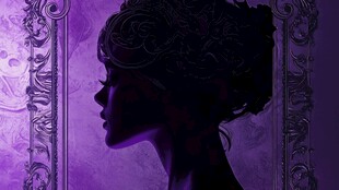 紫色优雅女性轮廓剪影