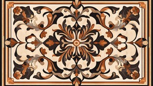 欧式精美花纹地面瓷砖图案
