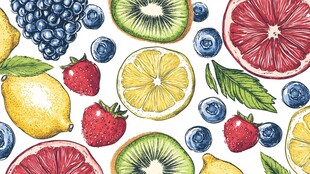 缤纷水果插画图案