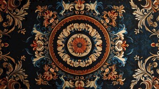 古典华丽花纹图案装饰画