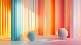 梦幻色彩空间中的双球体