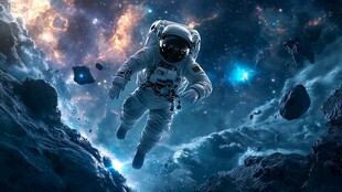 太空中遨游的宇航员