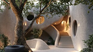 梦幻洞穴风庭院建筑景观