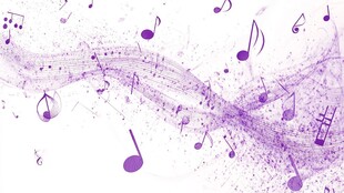 梦幻紫色音乐元素动感画面