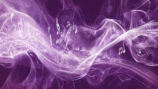 紫色梦幻音乐烟雾背景图