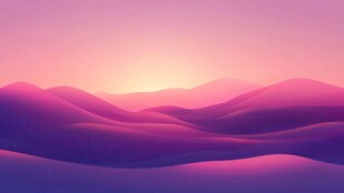 梦幻紫色山峦日落景观