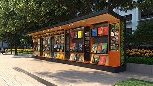 户外智能书架 多彩书籍展示